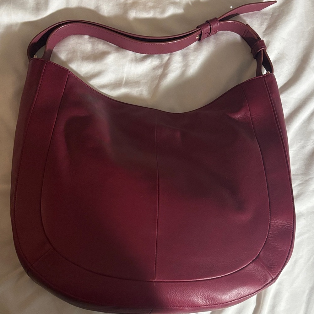 Elegant Burgundy Leather Hobo Bag